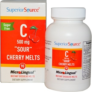 Отзывы о Супер Сорс, C «Sour» Cherry Melts, Sugar Free, 500 mg, 90 MicroLingual Instant Dissolve Melts