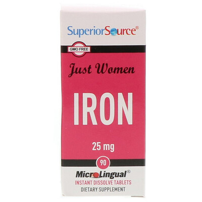 Superior Source Just Women, железо, 25 мг, 90 микролингвальных быстрорастворимых таблеток