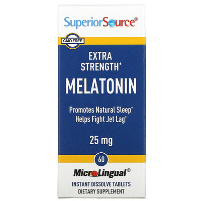 

Superior Source Extra Strength Melatonin 25 mg 60 MicroLingual Instant Dissolve Tablets