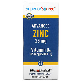 Superior Source, Advanced Zinc, Vitamin D3, 60 MicroLingual Instant Dissolve Tablets