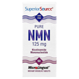 Superior Source, NMN, Mononucleótido de nicotinamida puro, 60 comprimidos de disolución instantánea