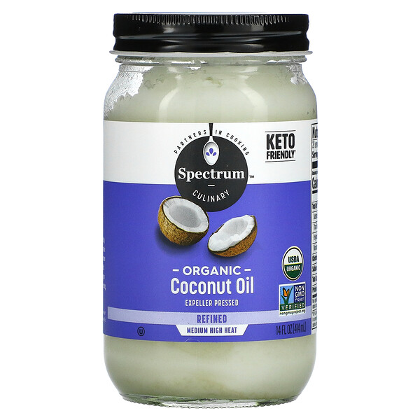 Organic Coconut Oil, Refined, 14 fl oz (414 ml)