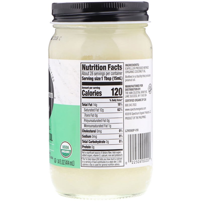 Spectrum Culinary, Organic Coconut Oil, Refined, 14 fl oz (414 ml) - iHerb