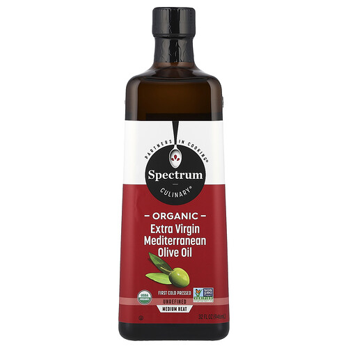 Spectrum Culinary Organic Extra Virgin Mediterranean Olive Oil, 32 fl oz (946 ml)