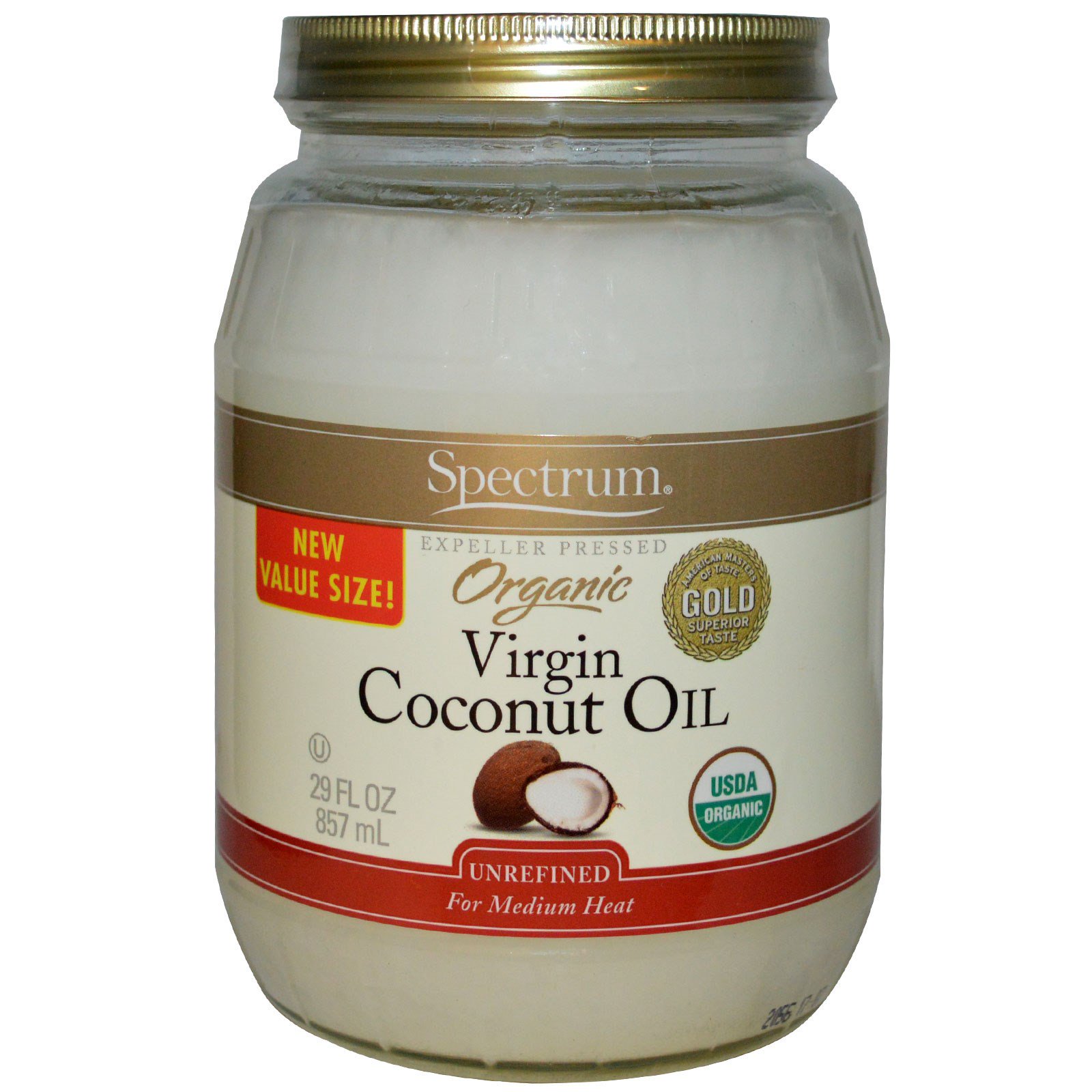 Spectrum Culinary, Organic Virgin Coconut Oil, Unrefined, 29 fl oz (857 ...
