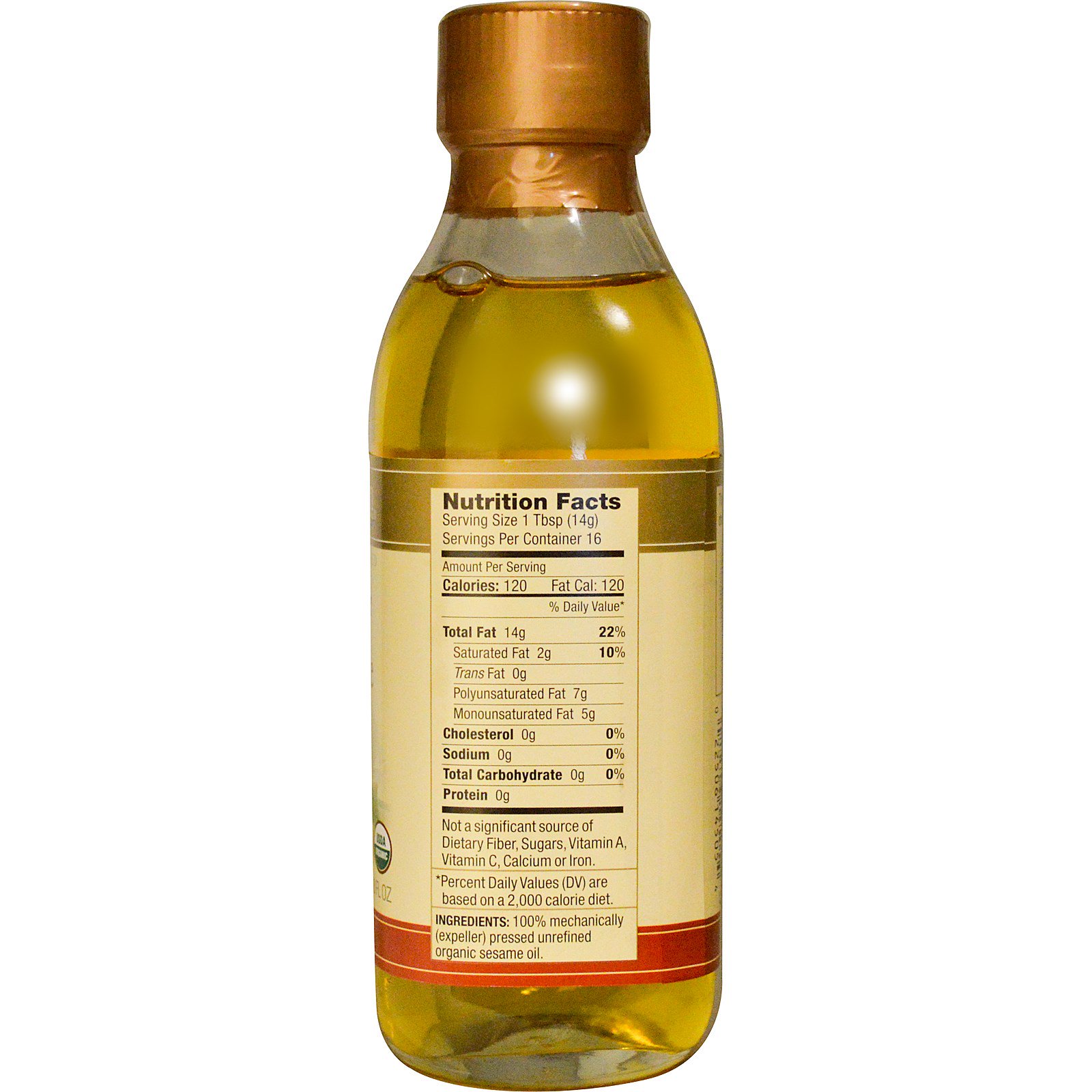 Spectrum Naturals, Organic Sesame Oil, Unrefined, 8 fl oz (236 ml
