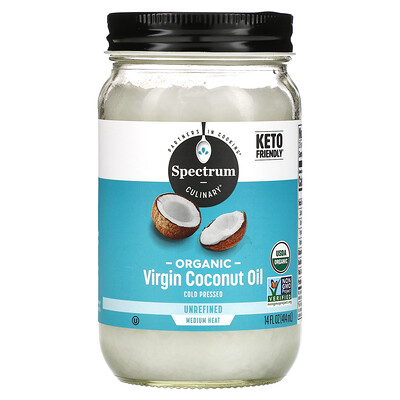 Spectrum Culinary Органическое кокосовое масло холодного отжима, нерафинированное, 14 жидких унций (414 мл)