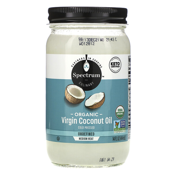 Spectrum Culinary, Органическое кокосовое масло холодного отжима, нерафинированное, 14 жидких унций (414 мл)