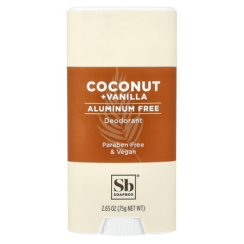 Soapbox Aluminum Free Deodorant, Coconut Vanilla, 2.65 oz (75 g)