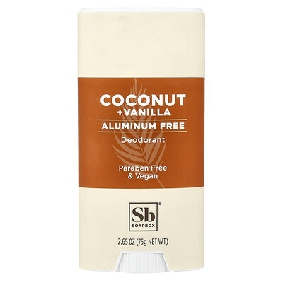 Soapbox Aluminum Free Deodorant Coconut Vanilla 265 oz 75 g