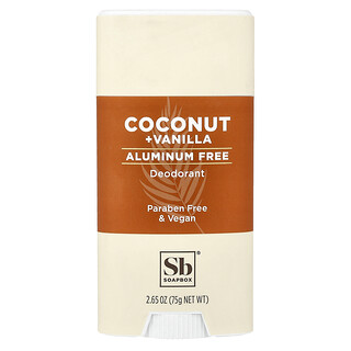 Soapbox, Deodoran Tanpa Aluminium, Vanila Kelapa, 2.65 oz (75 g)