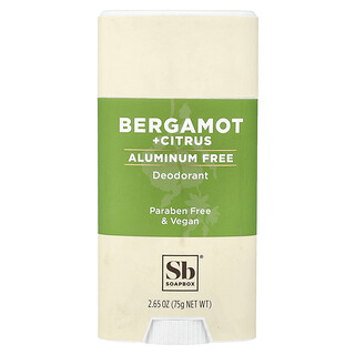 Soapbox, Aluminum Free Deodorant, Bergamot + Citrus, 2.65 oz (75 g)