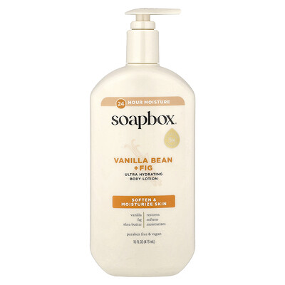 Product Image for Soapbox, Ultra Hydrating Body Lotion, Vanilla Bean + Fig, 16 fl oz (473 ml)