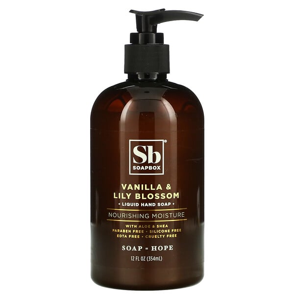 Soapbox‏, Liquid Hand Soap, Vanilla & Lily Blossom, 12 fl oz (354 ml)