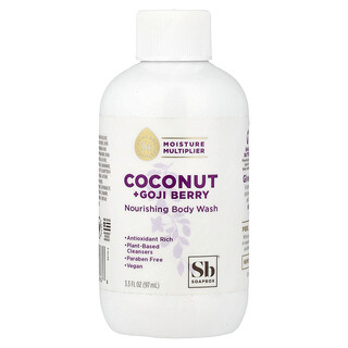 Soapbox, Jabón líquido nutritivo para el cuerpo, Coco y baya de goji, 97 ml (3,3 oz. líq.)