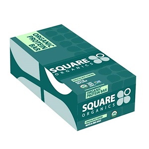 Square Organics, Органические белковые батончики, орехи в шоколаде с добавлением морской соли, 12 батончиков, 1,6 унции (44 г) Each