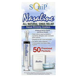 Squip, Nasaline, Sistema de enjuague nasal`` Kit de 54 piezas