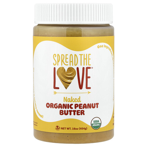 Spread The Love Organic Peanut Butter, Naked, 16 oz (454 g)