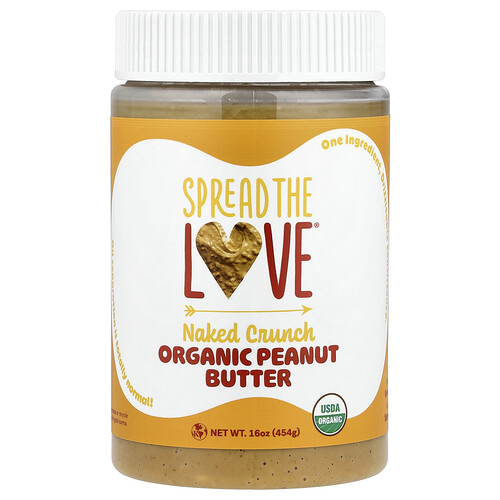 Spread The Love Organic Peanut Butter, Naked Crunch, 16 oz (454 g)