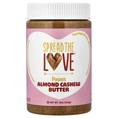 Spread The Love, Power Butter, Almendras y castañas de cajú, 454 g (16 oz)