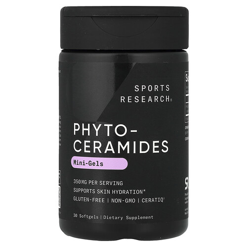 スポーツリサーチ Sports Research, フィトセラミド ミニジェル、350mg、ソフトジェル30粒