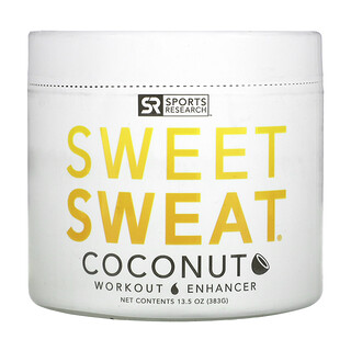 Sports Research, Sweet Sweat Potencializador de Treino, Coco, 13,5 oz (383 g)