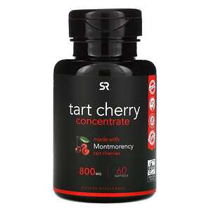 Отзывы о Спортс Ресерч, Tart Cherry Concentrate, 800 mg, 60 Softgels