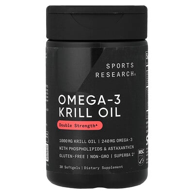Sports Research, Aceite de kril con omega-3, 30 cápsulas blandas