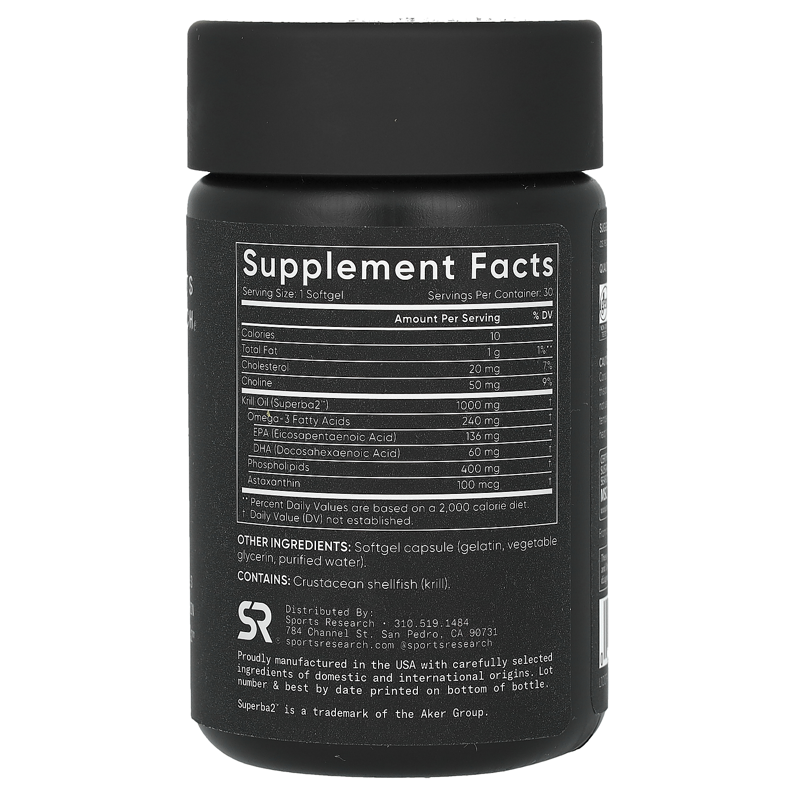 Sports Research SUPERBA 2, Antarctic Krill Oil With Asraxanthin, Softgel