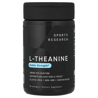 Sports Research, L-teanina, 200 mg, 60 cápsulas blandas