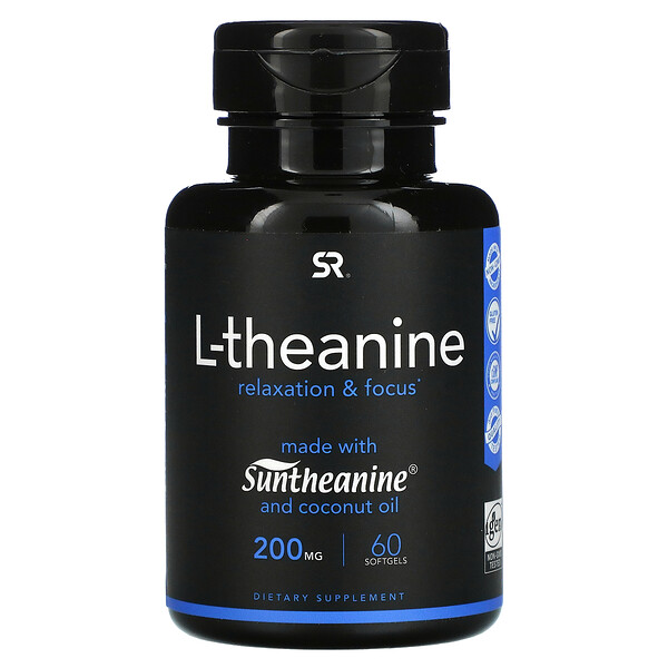 L-theanine, 200 mg, 60 Softgels