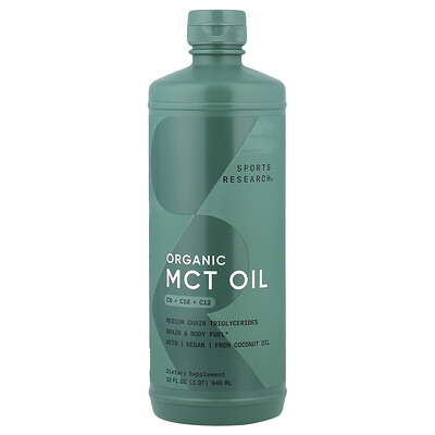 Photos - Vitamins & Minerals Organic Sports Research,  MCT Oil, C8 + C10 + C12, 32 fl oz  SRE-01027 (946 ml)