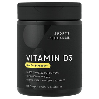 Sports Research, Vitamin D3, 50 mcg (2,000 IU), 360 Softgels