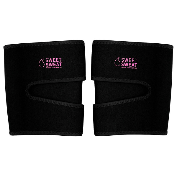 Sports Research Sweet Sweat®,  Thigh Trimmers, Medium, Black & Pink, 1 Pair