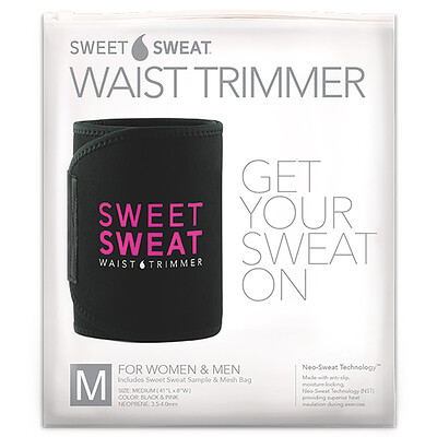 Sports Research Sweet Sweat, пояс для похудения, средний, черного и розового цвета, 1 шт.