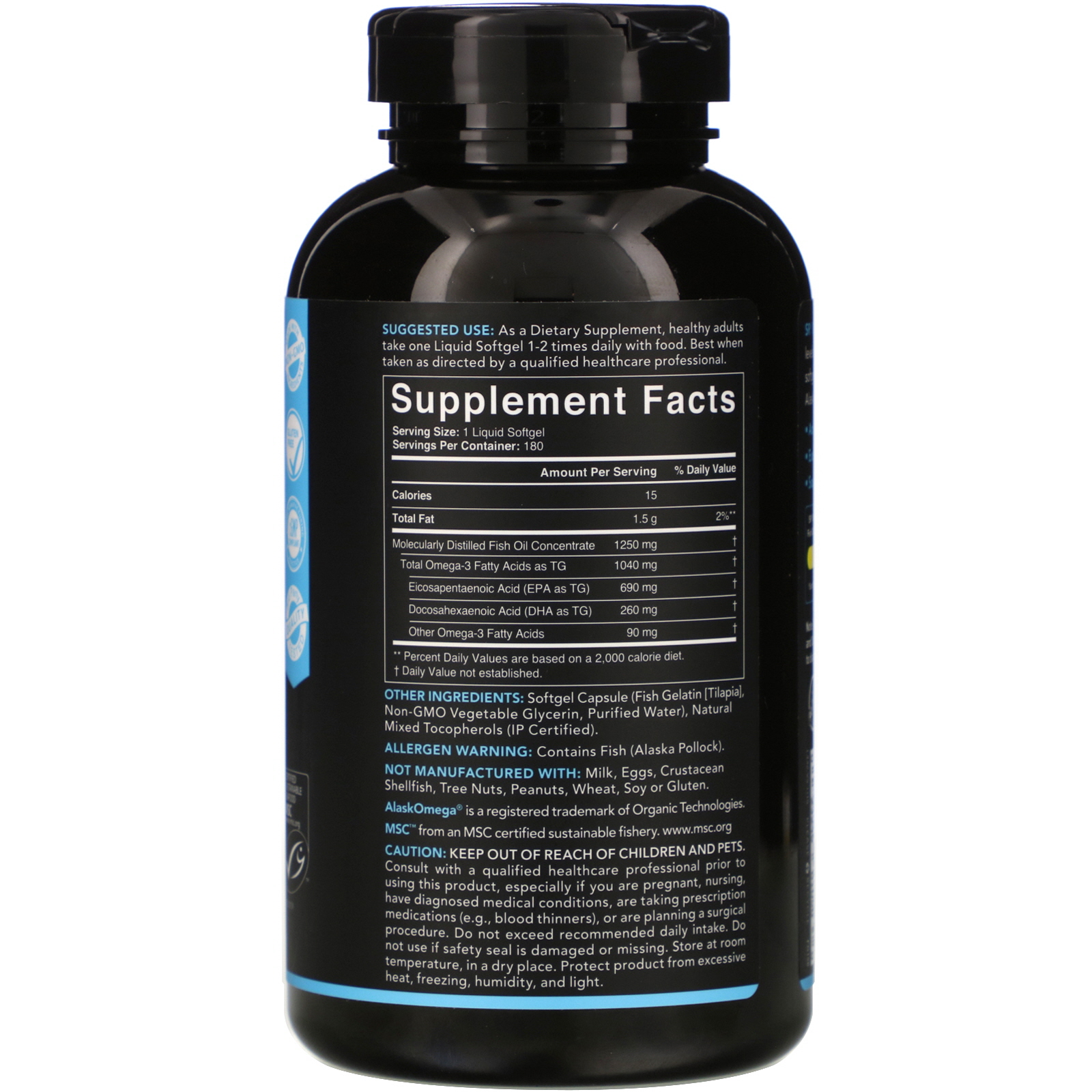Sports Research, Omega3 Fish Oil, Triple Strength, 1,250