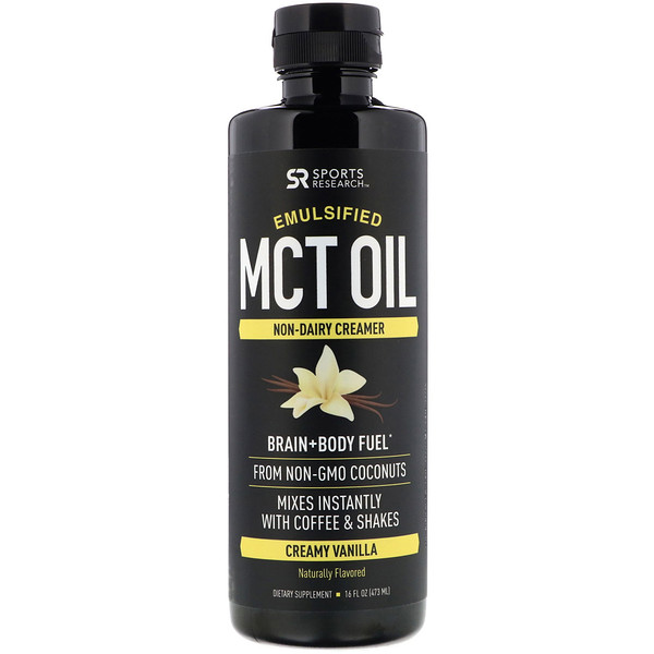 Sports Research, Emulsified MCT Oil, Creamy Vanilla, 16 fl oz (473 ml) iHerb