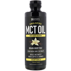 Отзывы о Спортс Ресерч, Emulsified MCT Oil, Creamy Vanilla, 16 fl oz (473 ml)