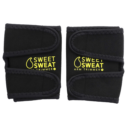 Sports Research, Sweet Sweat®, Armtrimmere, Medium, Sort & Gul, 1 Par