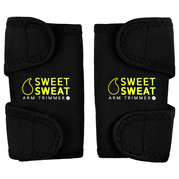 Sports Research Sweet Sweat®, Arm Trimmers, Medium, Black & Yellow, 1 Pair