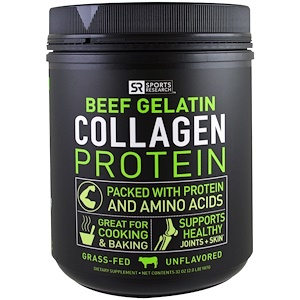 Отзывы о Спортс Ресерч, Beef Gelatin Collagen Protein, Unflavored, 2 lbs (907 g)