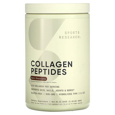 Sports Research  Collagen Peptides  Dark Chocolate  1.41 lb (640 g)