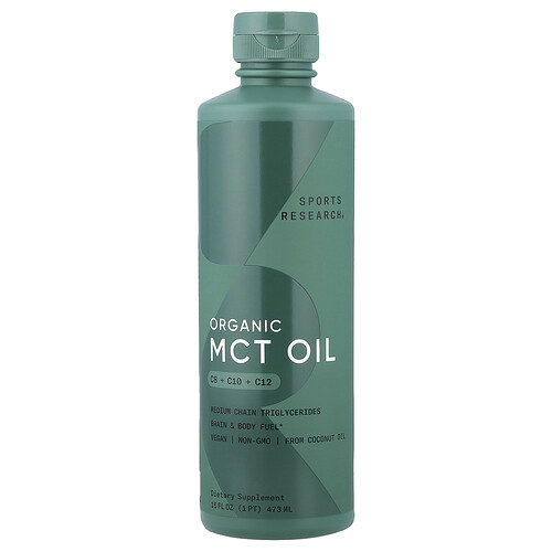 Sports Research Organic MCT Oil, C8 + C10 + C12, 16 fl oz (473 ml)