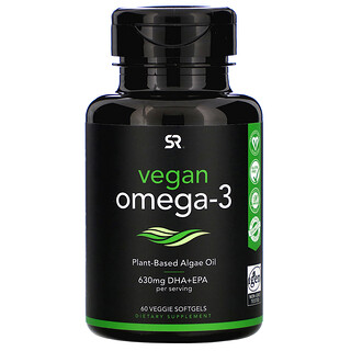 Sports Research, Acides gras oméga-3 vegan, 60 capsules végétariennes à enveloppe molle