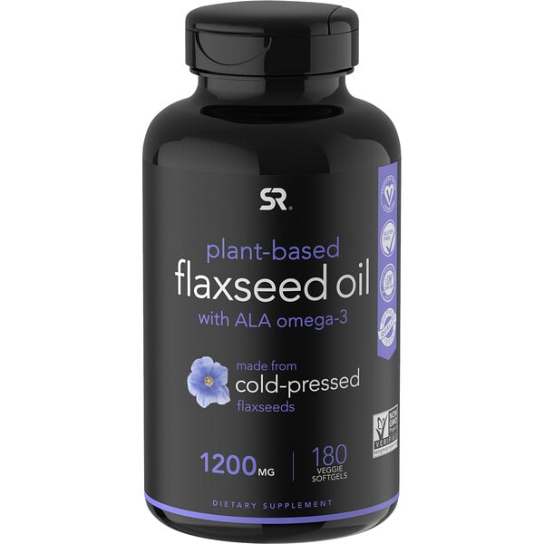 Sports Research, Flaxseed Oil with Plant Based Omega-3, 1,200 mg, 180 Veggie Softgels