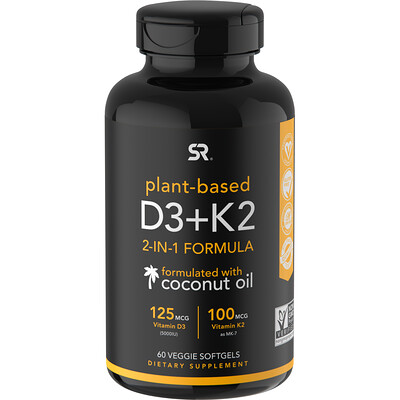 

Sports Research витамин K2 + D3, 60 растительных капсул