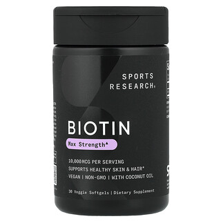 Sports Research, Biotin, 10,000 mcg, 30 Veggie Softgels