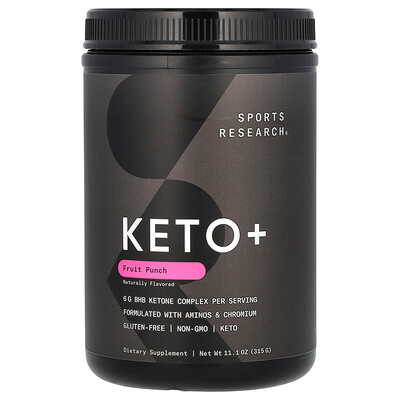 Sports Research  Keto+  Fruit Punch  11.1 oz (315 g)