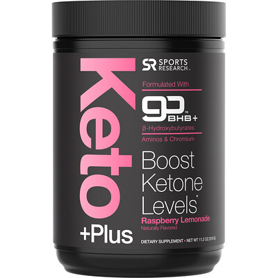 Sports Research Keto Plus, GO BHB +, малиновый лимонад, 11,2 унции (318 г)