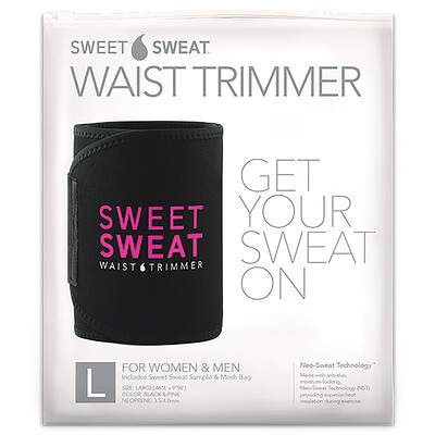 Sports Research Sweet Sweat, пояс для похудения, большой, черный и розовый, 1 шт.